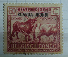 RUANDA - URUNDI:  1925  - N° 68 -CU   OBLI   SURCHARGE EN HAUT - Usados
