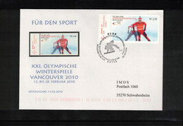 Germany / Deutschland 2010 Olympic Games Vancouver Interesting Cover - Hiver 2010: Vancouver