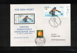 Germany / Deutschland 2010 Paralympic Games Vancouver Interesting Cover - Hiver 2010: Vancouver