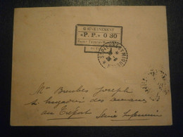 SAINT PIERRE MIQUELON LETTRE COURRIER ENVELOPPE CACHET PERLE GOUVERNEMENT PP PAIEMENT NUMERAIRE TREPORT SEINE INFERIEURE - Briefe U. Dokumente