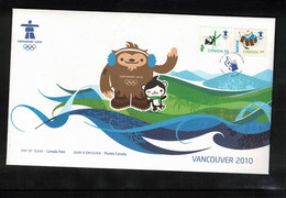 Canada 2009 Olympic Games Vancouver  FDC - Hiver 2010: Vancouver