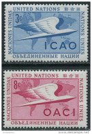 United Nations 1955. Mi.#35/36. MNH/Luxe. International Civil Aviation Organization (ICAO). (Ts21/B-1) - Ungebraucht