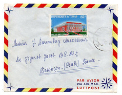 Tchad  -1967--Lettre   Pour Besançon-25..tp Palais Des Congrès Seul Sur Lettre..cachet  ???....à Saisir - Tsjaad (1960-...)