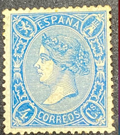 España 1865. Edifil 75(*) 4 Cuartos Azul. Bastante Centrado.Ji Ji - Nuevos