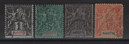 Mayotte - N°1+4+5+10 - Obliteres - Cote 34.50€ - Neufs