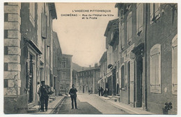 CPA - CHOMÉRAC (Ardèche) - Rue De L'Hôtel De Ville Et La Poste - Autres & Non Classés
