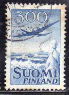 SUOMI FINLAND FINLANDIA FINLANDE 1950 AIR POST MAIL AIRMAIL DOUGLAS DC-6 OVER WINTER LANDSCAPE 300m USED USATO OBLITERE' - Oblitérés