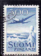 SUOMI FINLAND FINLANDIA FINLANDE 1950 AIR POST MAIL AIRMAIL DOUGLAS DC-6 OVER WINTER LANDSCAPE 300m USED USATO OBLITERE' - Gebraucht