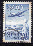 SUOMI FINLAND FINLANDIA FINLANDE 1950 AIR POST MAIL AIRMAIL DOUGLAS DC-6 OVER WINTER LANDSCAPE 300m USED USATO OBLITERE' - Usados