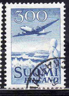 SUOMI FINLAND FINLANDIA FINLANDE 1950 AIR POST MAIL AIRMAIL DOUGLAS DC-6 OVER WINTER LANDSCAPE 300m USED USATO OBLITERE' - Usati