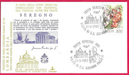 ANNULLO SPECIALE " SEREGNO (MI)*21.5.1983* VISITA DI S.S. GIOVANNI PAOLO II" SU BUSTA KIM COVER - 1981-90: Storia Postale