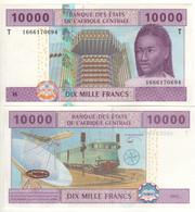 CONGO (C.A.S) Republic 10'000 Francs P110Td (2002 Banque Des États De L'Afrique Centrale +Transport And Communication) - Republic Of Congo (Congo-Brazzaville)