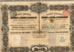 Societa Torinese Di Tramways E Ferrovie Economiche - Torino - S.Turinaise De Tramways Et Chemins De Fer Economiques.1899 - Chemin De Fer & Tramway