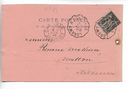 MONT SAINT MARTIN Meurthe Et Moselle PERFORE AL Aciéries De Longwy Sur 10c Sage 1896    ...G - Used Stamps