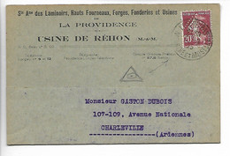 REHON Meurthe Et Moselle PERFORE Triangle + Ovale Sur 20c Semeuse 1925    ...G - Usados