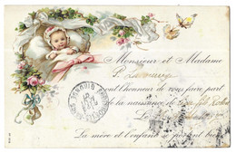 CPA Gaufrée 1907. Faire Part De Naissance (A13p85) - Naissance