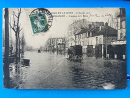 Cpa Crue De La Seine 30 Janvier 1910 - L’avenue De La Reine - Boulogne Billancourt