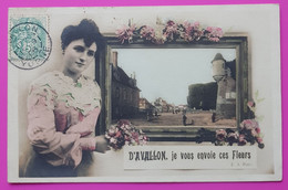 Cpa Avallon Je Vous Envoie Ces Fleurs Carte Postale 89 Yonne - Avallon