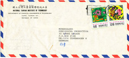 Taiwan Air Mail Cover Sent To Denmark 18-1-1993 - Brieven En Documenten