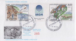 Enveloppe  FDC  1er  JOUR    SAINT  PIERRE  Et  MIQUELON    Recherches  Géologiques   1995 - FDC