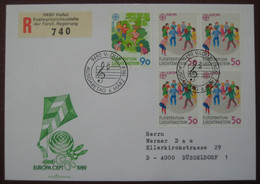 Liechtenstein Einschreiben FDC 1989 -Europa Cept - Brieven En Documenten