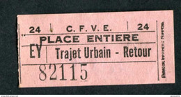Ticket De Tramway Années 60 "Place Entière - C.F.V.E. - Chemins De Fer à Voie Etroite De Saint Etienne" Billet De Tram - Europe