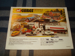 Catalogue CORGI TOYS - Voitures Miniatures - Sans Date - Dépliant 3 Volets - Catálogos