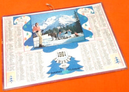 Almanach Des P.T.T  (1961)  Les Jeux De La Neige  Calendriers Oller Paris   (290x215)mm - Grand Format : 1961-70