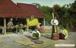 Burma, A Burmese Village Scene (1910s) D.A. Ahuja Postcard No. 22 - Myanmar (Burma)