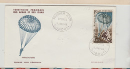 AFARS & ISSAS FDC - PA N° 57 Parachutisme Du 5 Janvier 1968 - Storia Postale