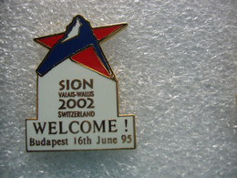 Pin's Des JO De SION En Suisse En 2002: WELCOME! Budapest Le16 Juin 95 - Olympic Games