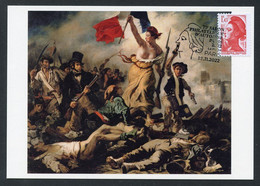 FRANCE (2022) Carte Maximum Card - 75e Salon Philatélique Automne, 40 Ans De La Liberté De Gandon, Delacroix - 2020-…