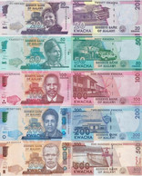 MALAWI 20 50 100 200 500 Kwacha 2014 - 2020 P 60 - 66 UNC 5 Banknotes Set, Various Years - Malawi
