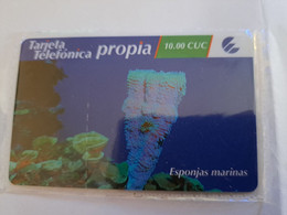 CUBA $10,00 CUC   / ESPONJAS MARINAS/ FAUNA UNDERWATER      MINT  Card  ** 11843** - Kuba