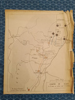 Carte Plan Champ De Bataille Guerre 1870 Situation En Alsace 3 & 4 Aout Sarreguemines Strasbourg - Cartes Topographiques