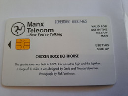 ISLE OF MAN 2 POUND  MANX TELECOM  21 UNITS / CHICKEN ROCK LIGHTHOUSE            CHIP   ** 11848** - Isola Di Man