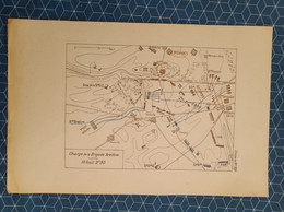Carte Plan Champ De Bataille Guerre 1870 Charge De La Brigade Bredow 10 Aout 2h 30 - Cartes Topographiques