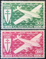 LP3844/493 - 1945 - COLONIES FRANÇAISES - GUADELOUPE - POSTE AERIENNE - SERIE COMPLETE - N°4 à 5 NEUFS** - Posta Aerea