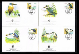 2004 - Norfolk Island FDC Mi. 895-898 - Fauna & Animals - Birds - Sacred Kingfisher - WWF [NH073] - FDC