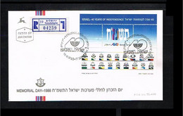 1988 - Israel FDC Mi. 1087 (block 36) - Memorial Day - 40 Years Of Indepence [B34_137] - FDC