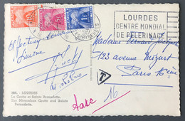 France CPA Taxée De Lourdes Pour Paris - (N048) - 1859-1959 Lettres & Documents