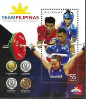 PHILIPPINES, 2021, MNH, TOKYO OLYMPICS, PHILIPPINO MEDALLISTS, BOXING, WIEGHT LIFTING, S/SHEET - Summer 2020: Tokyo