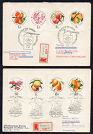 Ungarn 1964 (1970) MiNr. 2044/ 2051 A  Auf 2 R- Briefen Nach Stuttgart ; Aprikosen - Covers & Documents