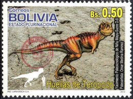 Bolivia 2018 ** CEFIBOL 2390 Issued 2012 ECOBOL CB #2143 Theropod Footprints, AgBC Enabled. Only 100 Known. - Bolivia