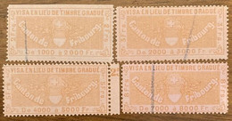 Fiskalmarken Canton De Fribourg - Visa En Lieu De Timbre De Gradué - Revenue Stamp Switzerland - Revenue Stamps