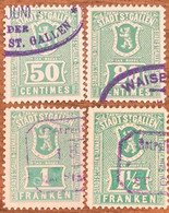 Fiskalmarken, Taxmarken, Stadt St.Gallen SG - Revenue Stamp Switzerland - Fiscaux