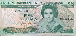 East Caribbean States 5 Dollars, P-18d (1986) - UNC - East Carribeans