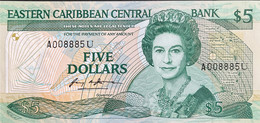 East Caribbean States 5 Dollars, P-22u (1988) - UNC - A008885 - Caraibi Orientale