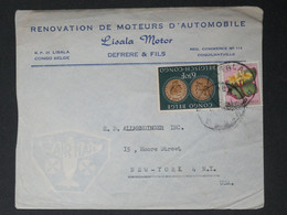 BH16  CONGO BELGE   LETTRE PRIVEE 1954  COQUILHATVILLE A NEW YORK USA  + +AFFRANCH.. PLAISANT++ - Lettres & Documents
