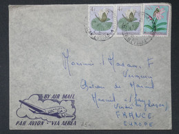 BH16  CONGO BELGE   LETTRE AIR MAIL  1955  STANLEYVILLE A MAREUIL FRANCE+PAIRE DE 4F + + +AFFRANCH.. PLAISANT++ - Brieven En Documenten